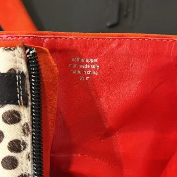 BeBe Leopard Print Heeled Side Zippered Booties with Red Heels and Tassels - Picture 8 of 8